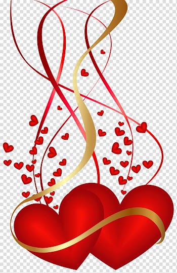 Two red hearts illustration, Valentine's Day Heart , Valentine's Day Hearts Decoration transparent background PNG clipart