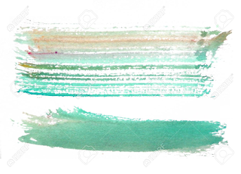 Two Rough Horizontal Brush-strokes In Cyan And Orange Semi ...