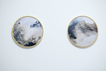 Two Round Mirror With Beige Frames
