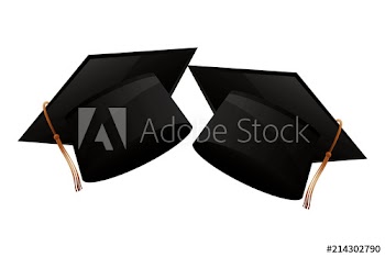 two school graduation hat accessories vector illustration