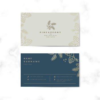 Two sided floral name card vector | Free stock vector - 523459