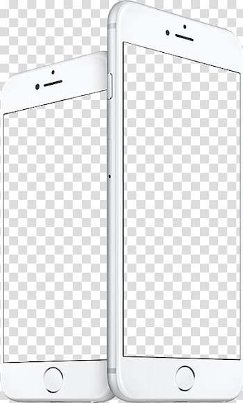Two silver iPhone 6 and 6 Plus displaying blue screens, Smartphone Meizu PRO 6 Feature phone Designer, White phone frame effect design transparent background PNG clipart