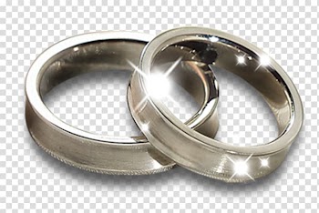 Two silver wedding rings, Wedding ring, Ring transparent background PNG clipart