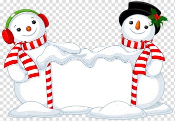 Two snowman wearing scarves illustration, Christmas Snowman , Two Snowman Decor transparent background PNG clipart