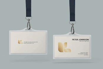 Two staff cards mockup, gray | Free PSD Mockup - rawpixel