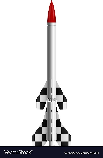 Two-stage rocket vector image