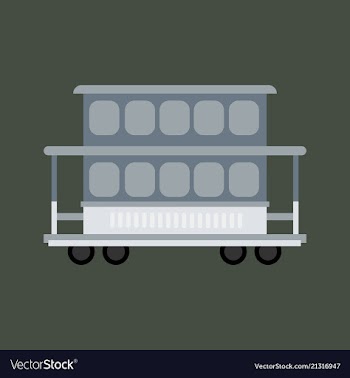 Two-story tram isolated on background side view vector image