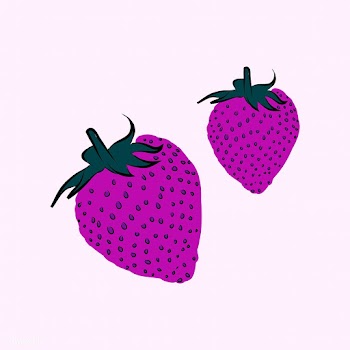 Two strawberries funky graphic illustration | Free stock vector - 429612