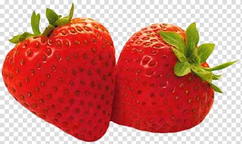 Two strawberry fruits transparent background PNG clipart