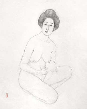 Two studies of a seated nude during early… | Free public domain illustration