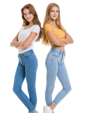 Two Teen Girls Comparing Height Back to Back