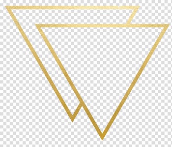 Two triangular-shaped brown frames , Drawing Triangle Gold , GOLD LINE transparent background PNG clipart