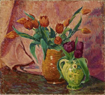 Two vases with tulips, 1915, | Free Photo - rawpixel