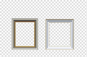 Two white and brown frames , frame, silver gold frame two groups transparent background PNG clipart
