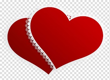 Two white-and-red heart illustration, Heart , Valentine Double Hearts Decor transparent background PNG clipart