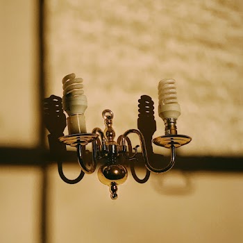 Two White Cfl Bulbs Showing Shadows