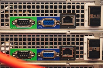 Two White Computer Towers