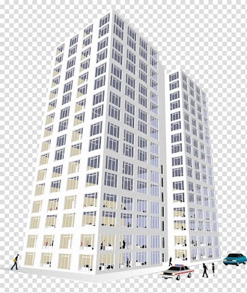Two white high-rise buildings illustration, Office Building , White skyscrapers street transparent background PNG clipart