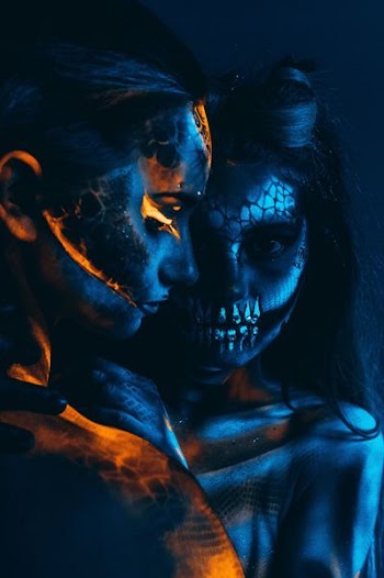 two woman with make-ups