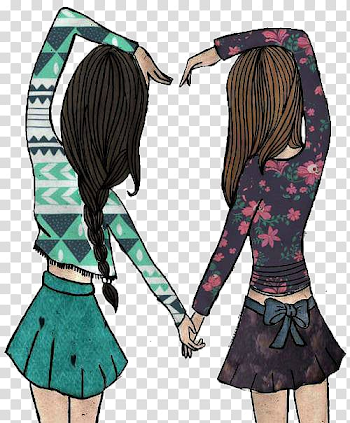 Two women forming heart illustration, Best friends forever Desktop ...