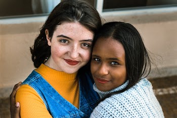 Two Women Hugging Each Other