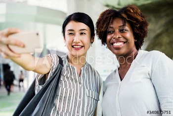 Two women taking a selfie