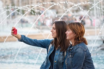 Two Women Talking Photo