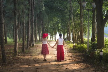 Two Women Walking