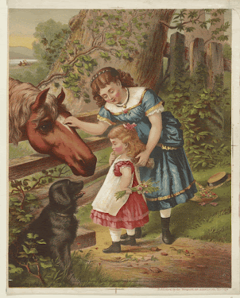 [Two young girls with horse | Free Photo - rawpixel