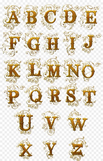 Typeface Letter Download - Gold letters effect 