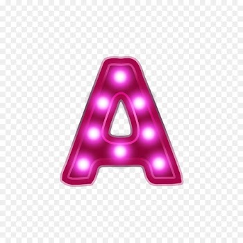 Typeface Neon lighting Font - Red neon alphabet A 