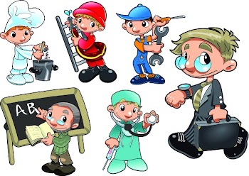 Types of Workers. Funny cartoon and vector isolated characters