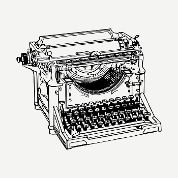 Typewriter drawing, vintage machine illustration | Free PSD - rawpixel