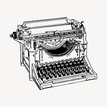 Typewriter drawing, vintage machine illustration | Free Vector - rawpixel