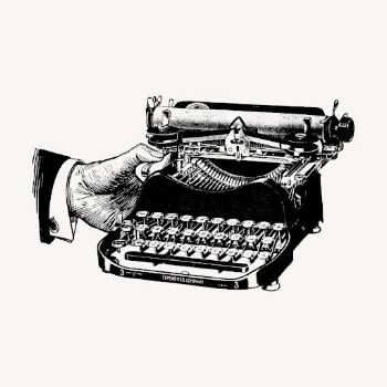 Typewriter hand drawn clipart, bw | Free Vector Illustration - rawpixel