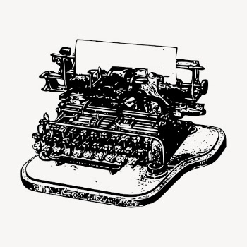 Typewriter hand drawn clipart, equipment | Free Vector Illustration - rawpixel