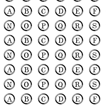 Typewriter Key Alphabet - Small fabric - thinlinetextiles - Spoonflower