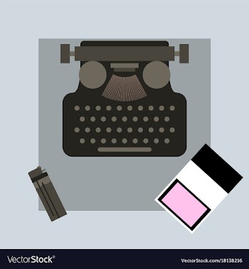 Typewriter pack of cigarettes and a lighter top vector image