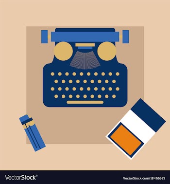 Typewriter pack of cigarettes and a lighter top vector image