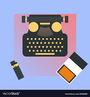 Typewriter pack of cigarettes and a lighter top vector image