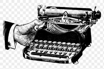 Typewriter png sticker, black and | Free PNG - rawpixel
