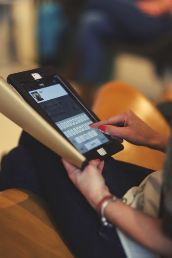 Typing on the tablet