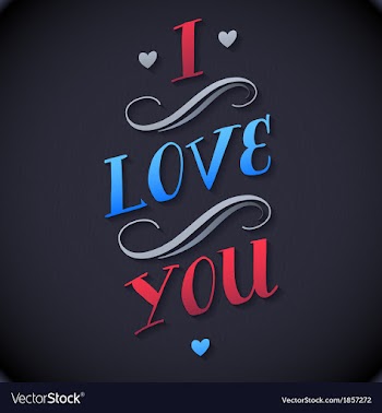 Typographical Background I love you vector image