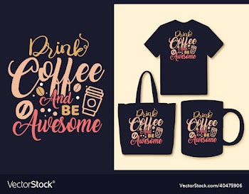 typography coffee lettering t shirt design quotes