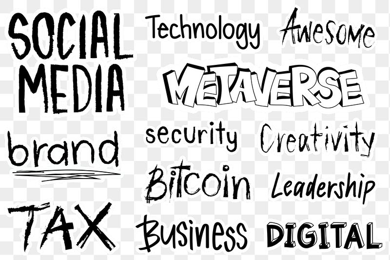 Typography sticker png pack, handwritten, | Free PNG - rawpixel