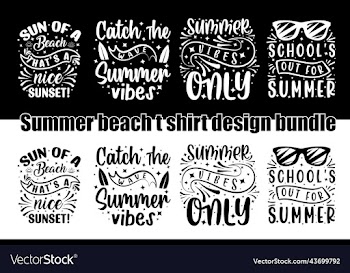 typography summer beach background t shirt design