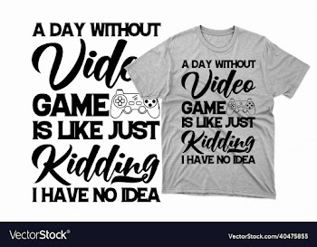 typography svg gaming t shirt design