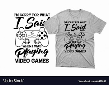 typography svg gaming t shirt design