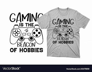 typography svg gaming t shirt design