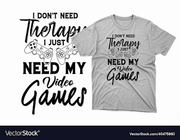 typography svg gaming t shirt design